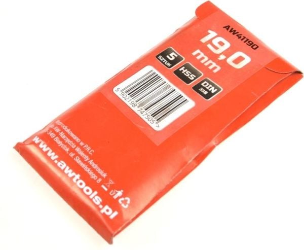 AWTOOLS bor til metall hvite 19,0 mm/5 stk, PODTACZANE