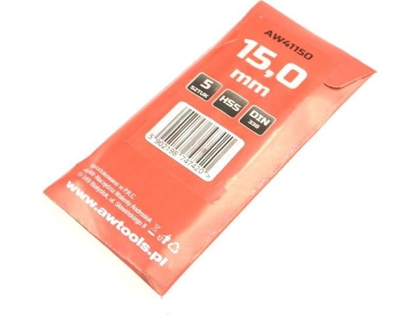 AWTools HSS bor til metall, innstikkskaft 15 mm, 5 stk (AW41150)