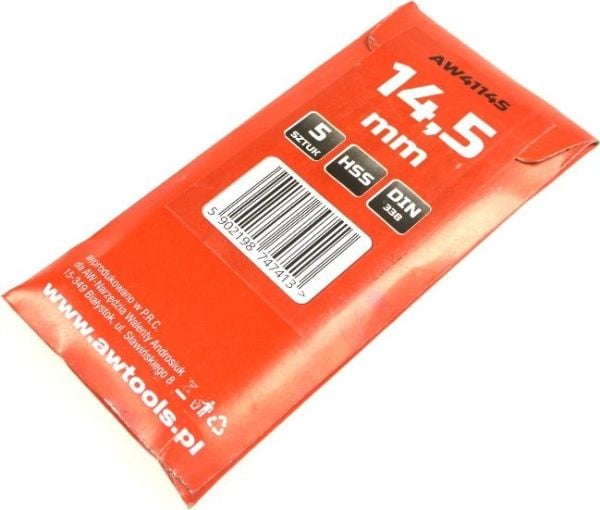 AWTools HSS-bor forsænkede 14,5 mm, 5 stk. (AW41145)