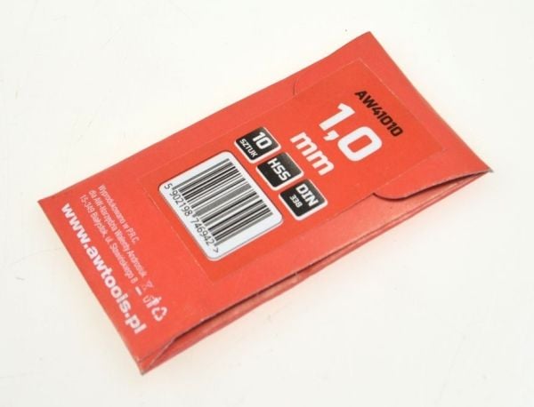 Metal drill bit AWTools HSS cylindrical 1mm 10pcs (AW41010)