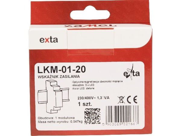 Zamel Strømindikator 230V/400V 3xLED grønn LKM-01-20 (EXT10000037)