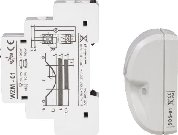 Zamel hämäräkytkin anturilla SOS-01 16A 230V 0-200lx AC WZM-01/SOS (EXT10000143)