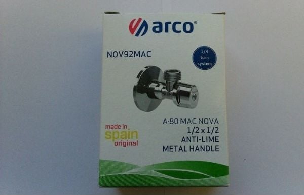 Arco vinkelventil Nov Mac mot kalk 1/2"x1/2" (NOV92MAC)