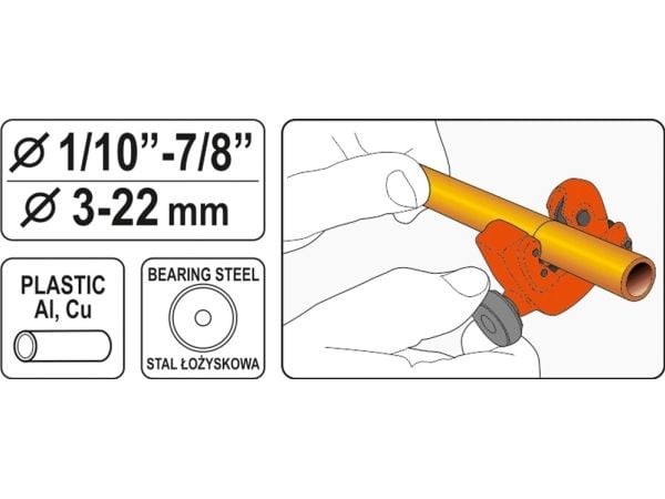 Yato Obcinak do rur 3-22 mm (YT-22318)