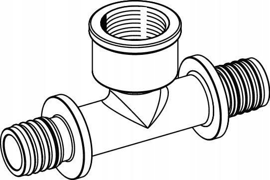 TECE messinkinen tee 16mm x 1/2" x 16mm (769516)