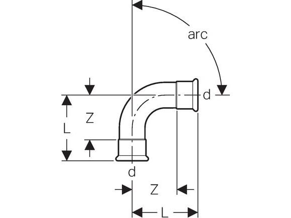 GEBERIT BÖJ 90° M/M 15MM SF