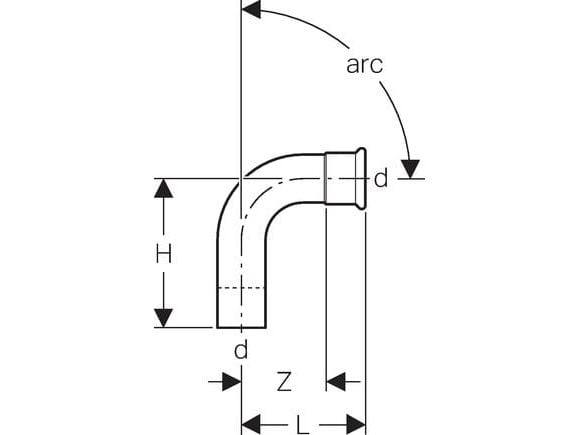 Geberit 60303, 90°, 42 mm, 22 mm, 53 mm