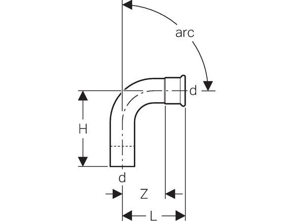 Geberit 60305, 90°, 57 mm, 34 mm, 65 mm