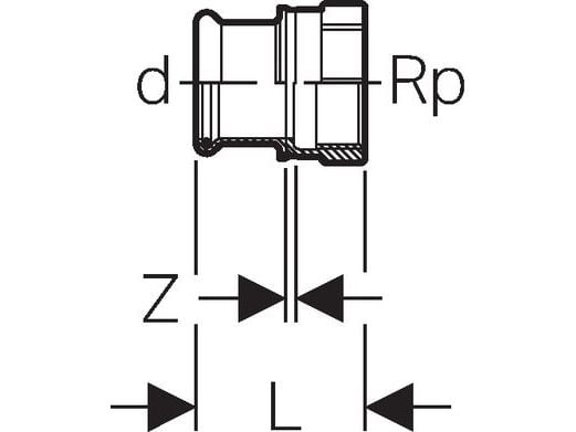Geberit 61803, Slangekontakt, 1/2", Kopper