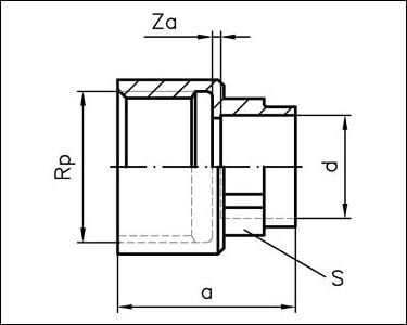 SANHA muffe i bronse 4270G GW 42 mm x 5/4" (1427042114)