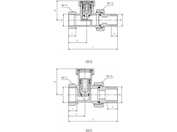 Perfexim Straight cut-off radiatorventil 1/2" PHA-031 G1/2 WZ PN10 DN15 [10/100] - 20-031-0001-000