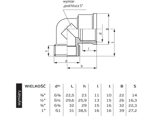 Perfexim messing albue GW - GZ 1" (07-214-0250-000)