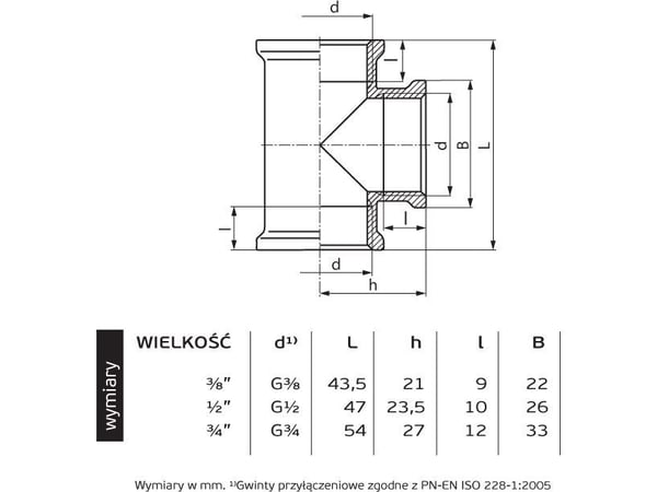 Perfexim 3/4" kromattu GW T-kappale (07-453-0200-000)