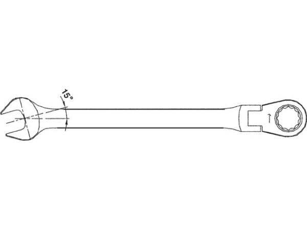 Teng Tools åpen-ringnøkkel med ledd og skralle 13 mm (131890600)