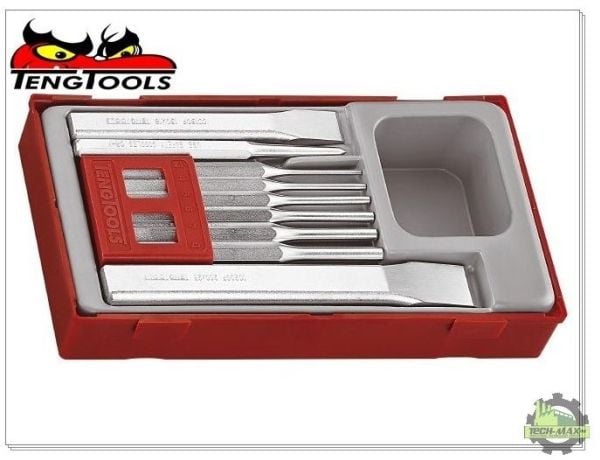 Teng Tools 9-delt sett med meisel-/stans-/puncheverktøy TTPC09 (69220101)