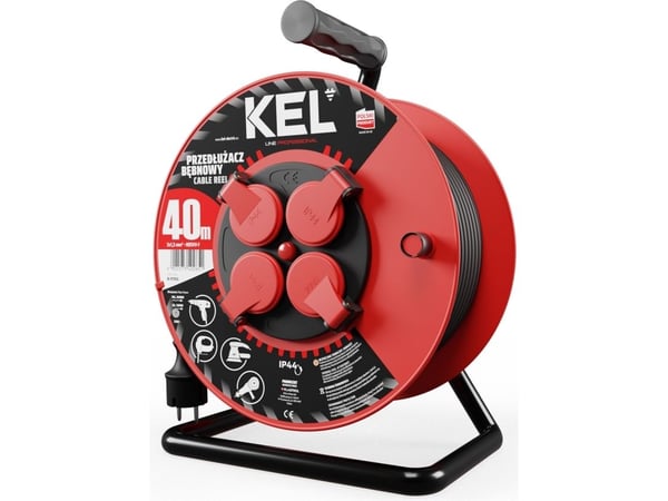 KEL PROFESSIONAL LINE 40m H05RR-F 3x1.5 4xGS 16A jatkojohto IP44 musta (W-97056)