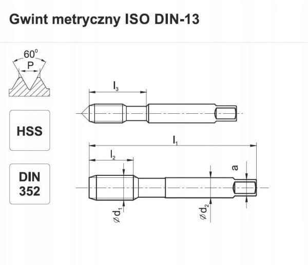 Fanar gjengeverktøy M 4 NGMM/2 DIN-352//2 LH (6H) HSS - A1-260001-0040