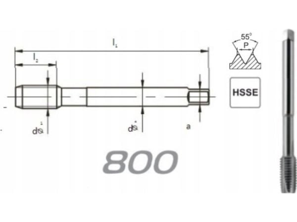 Fanar gjengekran G 3/4" DIN-5156B HSSE 800 - D2-111101-3135