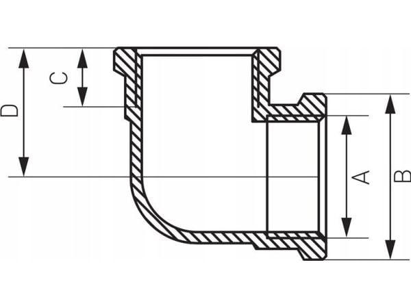Ferro BRASS ELBOW 1 "NAIL SOCKET KELTAINEN - K05Z