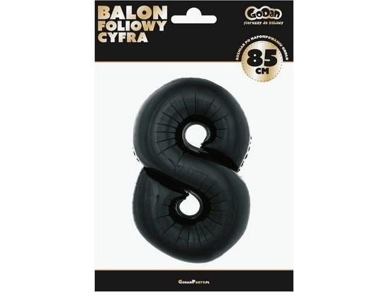 GoDan Folieballong "8" svart 85cm