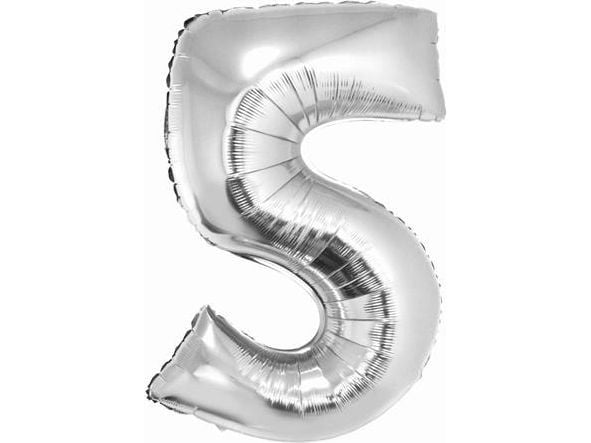 GoDan folio ilmapallo numero "5" hopea 85cm