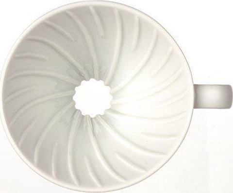 Hario V60 kaffedripperset med serveringskanna och filter, vit