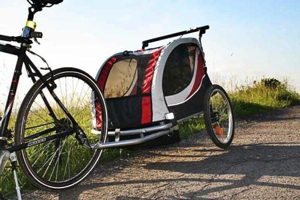 Guto Deluxe 2in1 punainen/valonharmaa pyöräperävaunu