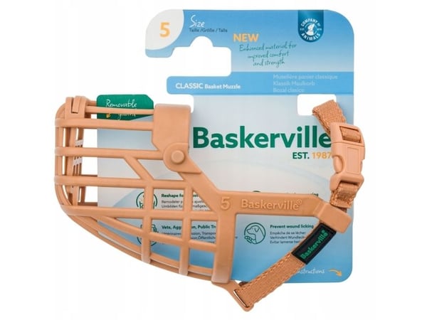 Baskerville hundehalsbånd CLASSIC 5 beige, lengde 6 cm, omkrets 24 cm