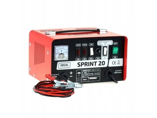 Lader SPRINT 20, ladespenning: 12/24 V IDEAL, ladestrøm: 20A, forsyningsspenning: 230V, batteritype: Ca/Ca