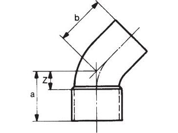 Conex koblingsstykke i kobber bøy 45° serie 5000 35 mm (5040035000000)