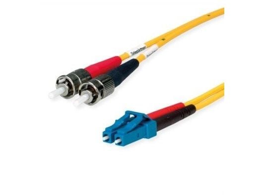 TELEGRTNER FO Duplex Adapterkabel 9/125 OS2, 1x LC Duplex, 2x ST, gul, 1 m