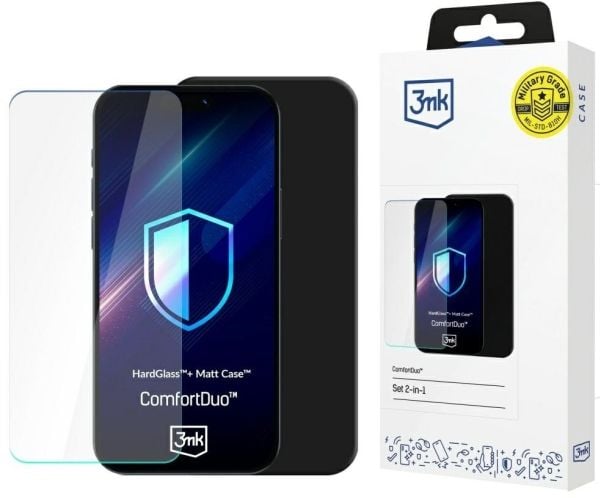 3MK ComfortDuo matt svart til Samsung Galaxy M16 5G (sett)