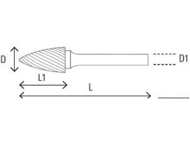 BETA KARBID ROTERENDE FIL, OBJECTIVE FIL 6 x 16 x 63 MM, SKAFT FI 6MM