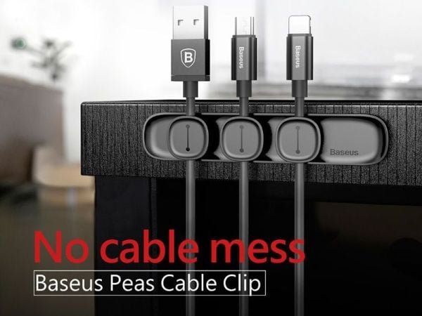 Baseus Peas kabelorganizer med magnet (svart)
