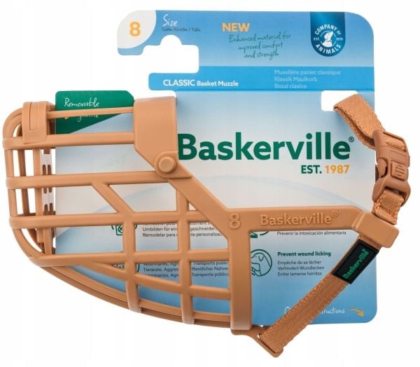 Baskerville BASKERVILLE munnkurv Classic 8 beige, lengde 7,5 cm, omkrets 32 cm Baskerville BASKERVILLE munnkurv Classic 8 beige, lengde 7,5 cm, omkrets 32 cm