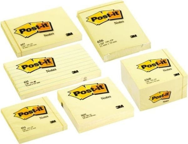 Post-it blokk 675-YL 100x100 mm i linjer, gul (3M0257)
