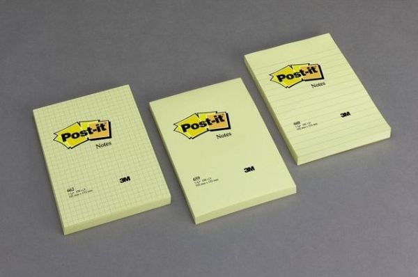 Post-it SUPER STICKY Selvklebende pute 655-12SSCY-EU, gul, 76x127mm, 90 ark (3M0682)
