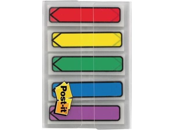 Post-it indeksfaner med piler 684-ARR4, 12x43 mm, neon: rosa + blå + gul + grønn (3M0651)