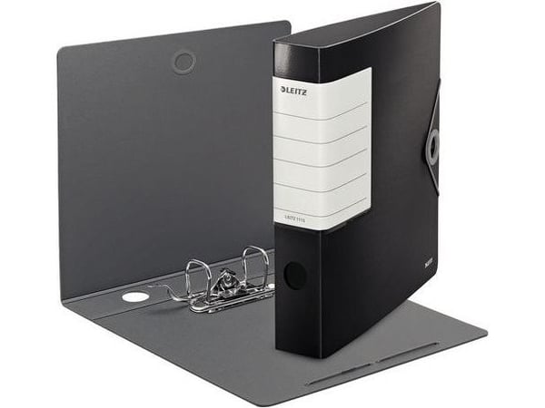 LEITZ Solid mappe, 180 grader, 62 mm, svart DIN A4, rett rygg, laget av polyform, ripebestandig topp - 1 stk (1113-00-95)