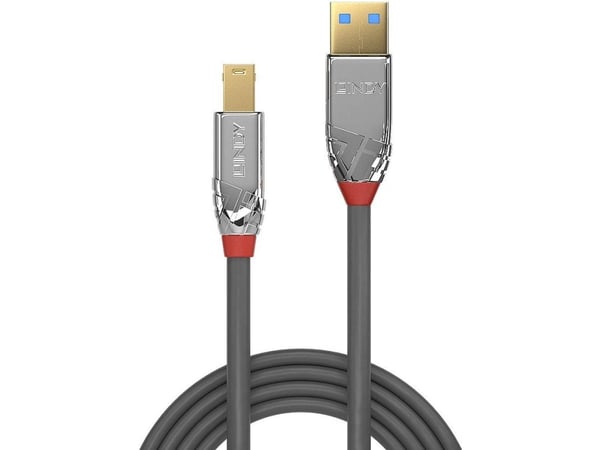 Lindy 36663, 3 m, USB A, USB B, USB 3.2 Gen 1 (3.1 Gen 1), 5 Gbit/s, Grå