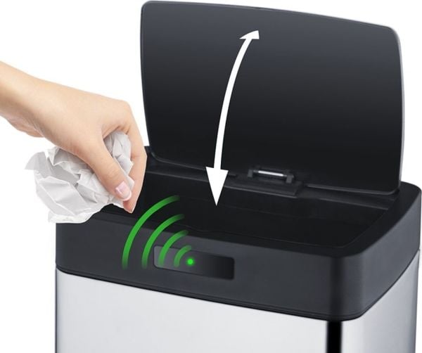 Lamart avfallsbeholder Lamart sensor berøringsfri 45 l rustfritt stål (LT8044)
