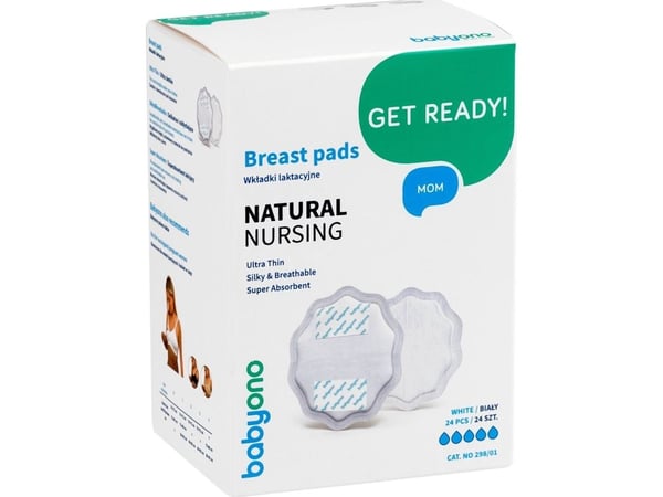 BabyOno 298/01 ammeinnlegg Natural NURSIN G 24 stk hvite