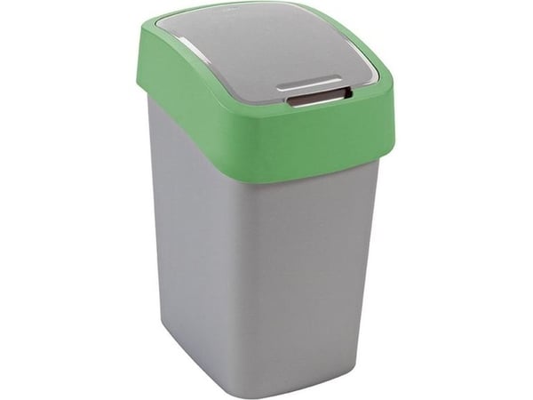 CURVER avfallsbøtte "FLIP BIN" 9L / sølv / grønn
