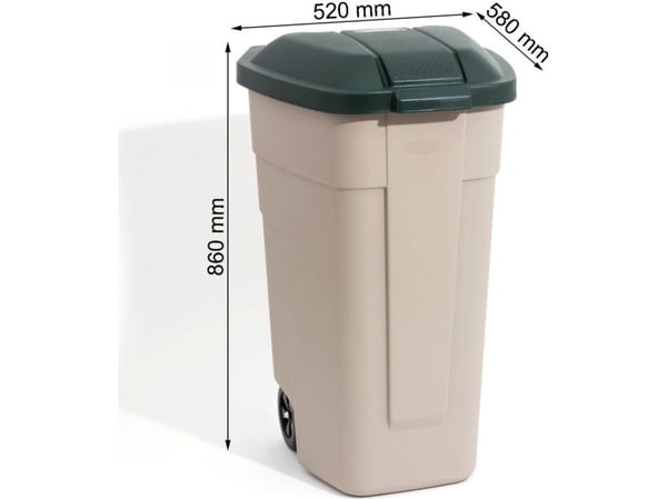 Curver Beige pyörällinen roskakori 110L (176805)