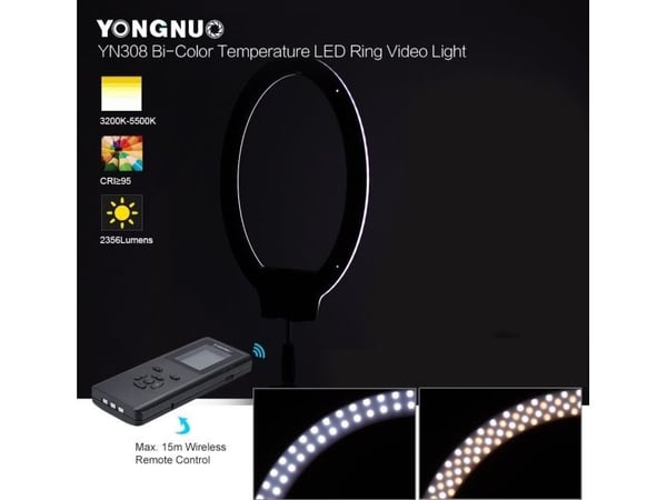 Yongnuo LED rengasvalo YN308 - WB (3200 K - 5500 K)