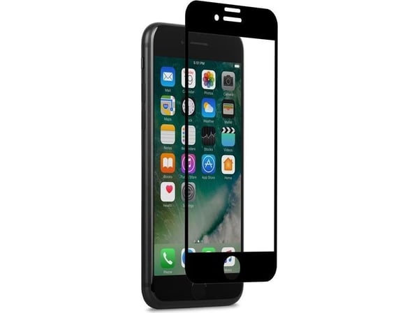 Moshi IonGlass, Apple, iPhone 7, Reptålig, Svart, Transparent, 1 styck