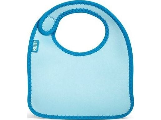 BUILT Mess Mate - 2 vauvan ruokalappua (Baby Blue Stripe)