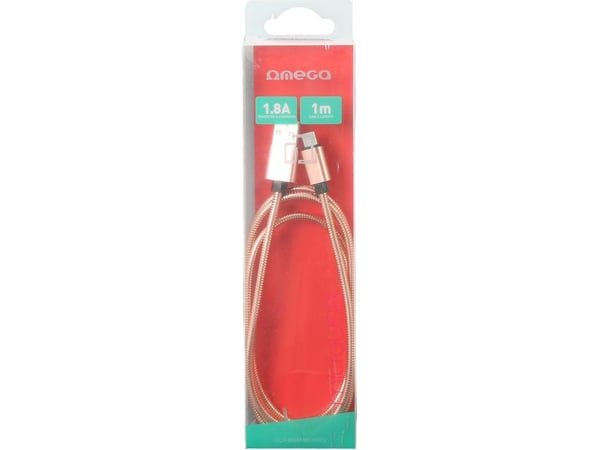 USB-kabel Omega USB-A - microUSB 1 m Guld (OUFBB6MBOXRG)