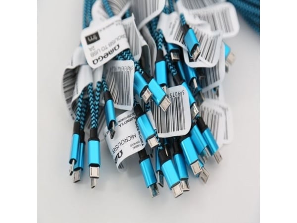 USB-kaapeli Omega USB-A - microUSB 1 m sininen (OUFBBMBL)