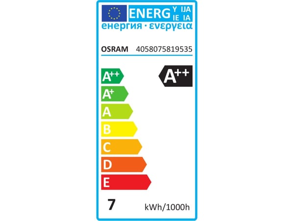 OSRAM BASE CLASSIC A - LED-lyspære - form: A60 - klar finish - E27 - 6.5 W (ekvivalent 60 W) - klasse E - kjølilg hvitt lys - 4000 K (en pakke 3)